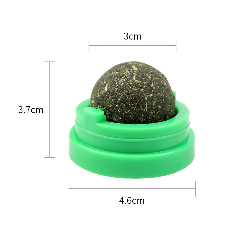 Premium Natural Catnip Wall-Mounted Ball Toy & Scratcher - Healthy Digestion & Fun Grass Snack for Cats