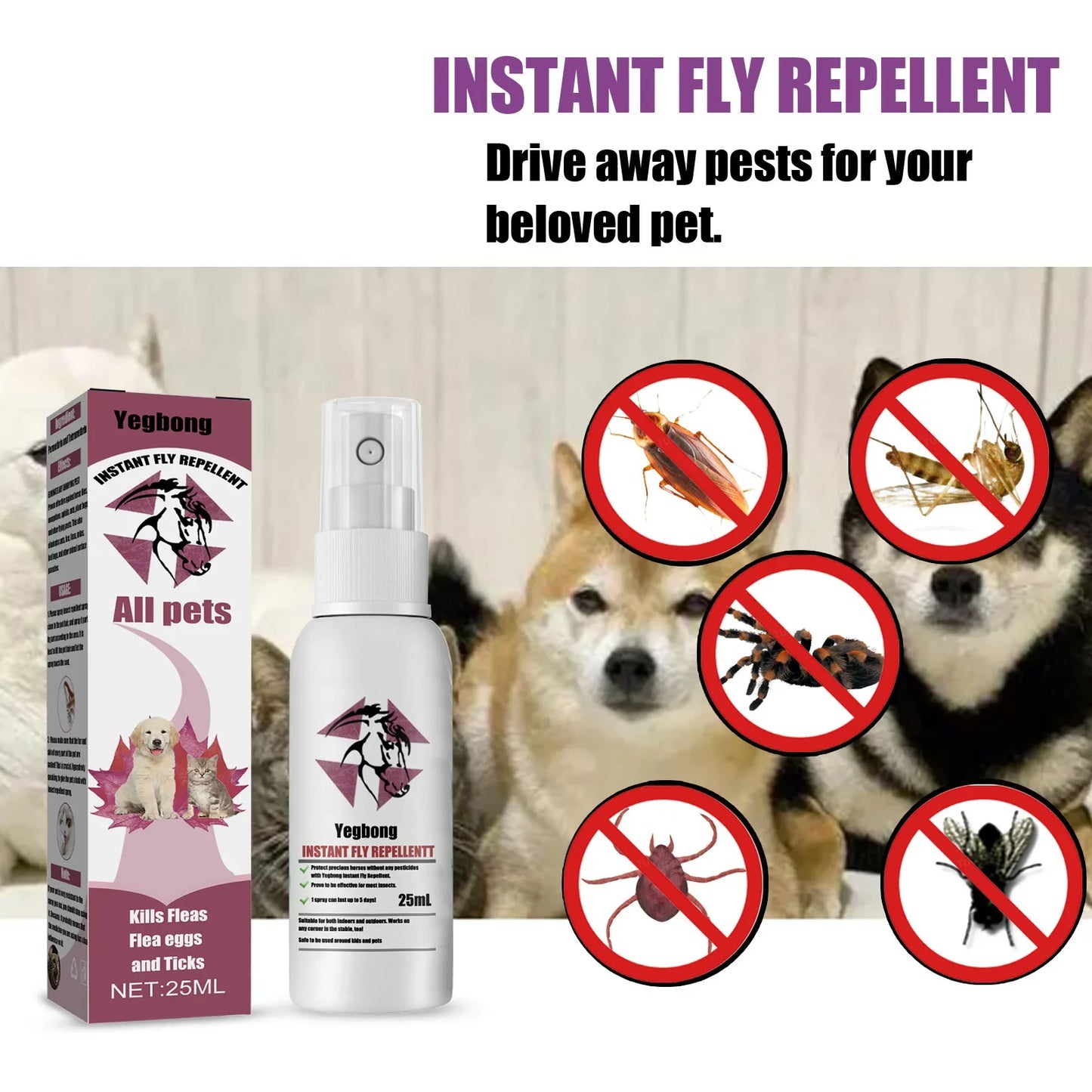 PawsSafe Flea & Tick Shield - Natural Pet Spray for Dogs, Cats, and Home