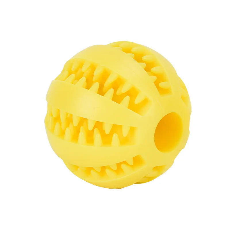 Interactive Dog Toy Ball – Rubber Chewing Toy for Puppies & Cats, Tooth Cleaning & Treat Feeder Silicone Bal