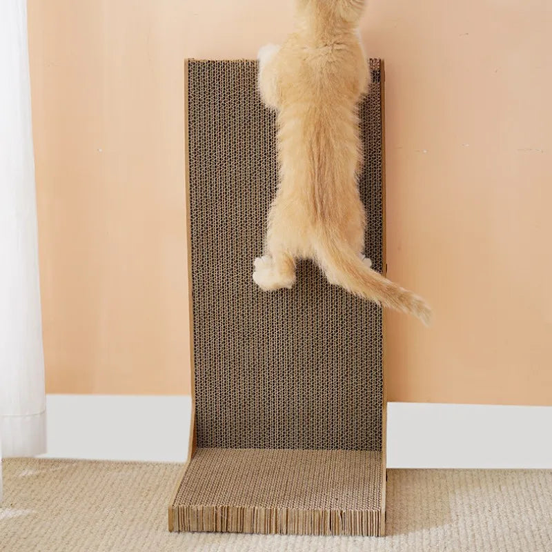 L-Shaped Cat Scratching Board – Corrugated Furniture Protector & Claw Abreaction Toy