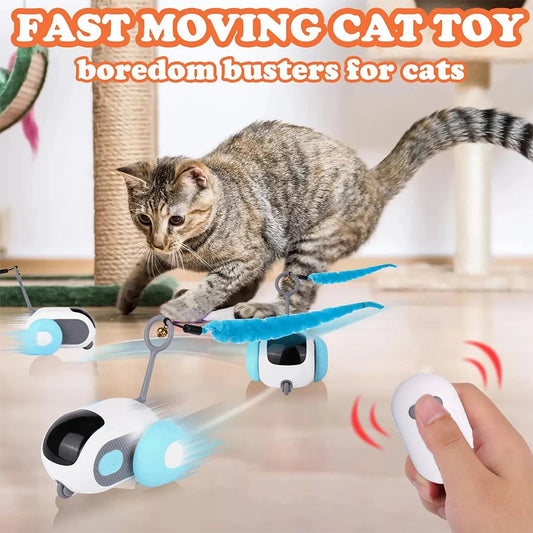 Remote-Controlled Smart Cat Toy – Automatic Moving Car with 2 Modes for Exercise & Teasing