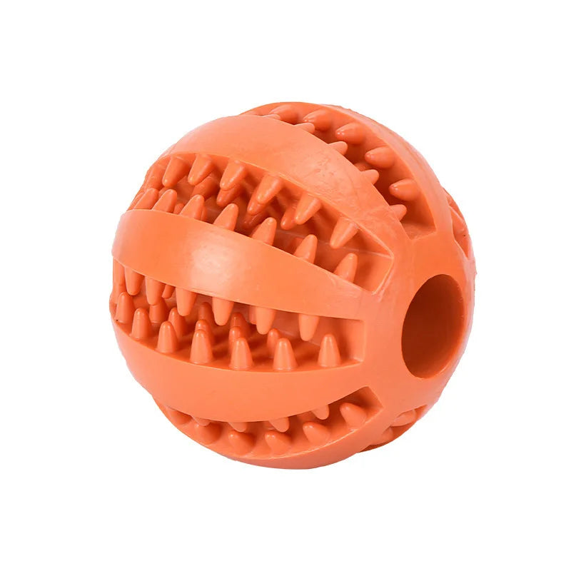 Interactive Dog Toy Ball – Rubber Chewing Toy for Puppies & Cats, Tooth Cleaning & Treat Feeder Silicone Bal