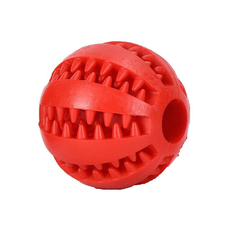 Interactive Dog Toy Ball – Rubber Chewing Toy for Puppies & Cats, Tooth Cleaning & Treat Feeder Silicone Bal