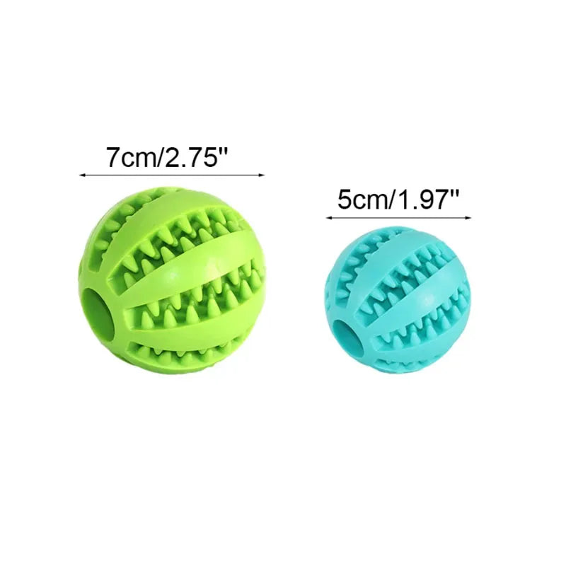 Interactive Dog Toy Ball – Rubber Chewing Toy for Puppies & Cats, Tooth Cleaning & Treat Feeder Silicone Bal