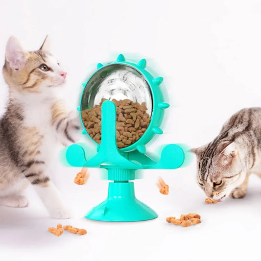 Interactive Windmill Cat Toy – Food Dispensing Training Wheel & IQ Exercise Ball