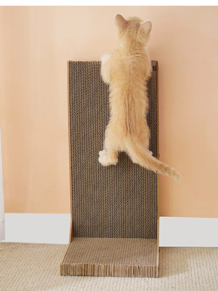 L-Shaped Cat Scratching Board – Corrugated Furniture Protector & Claw Abreaction Toy