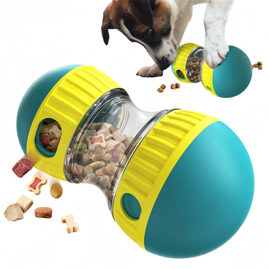 Interactive Dog Food Dispenser Toy – Elliptical Tumbler Slow Feeder Ball for Stomach Protection & IQ Training