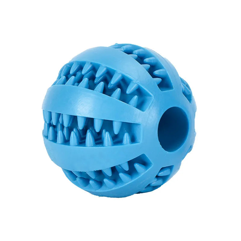 Interactive Dog Toy Ball – Rubber Chewing Toy for Puppies & Cats, Tooth Cleaning & Treat Feeder Silicone Bal