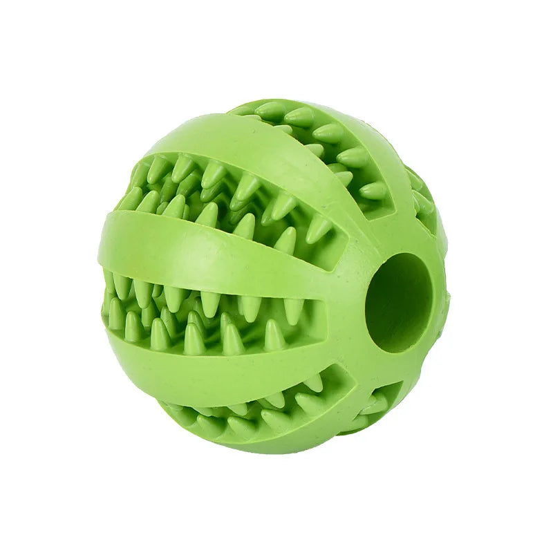 Interactive Dog Toy Ball – Rubber Chewing Toy for Puppies & Cats, Tooth Cleaning & Treat Feeder Silicone Bal