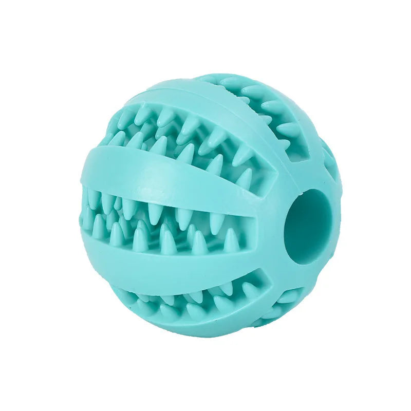 Interactive Dog Toy Ball – Rubber Chewing Toy for Puppies & Cats, Tooth Cleaning & Treat Feeder Silicone Bal