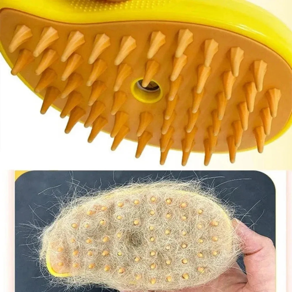 GroomEase Electric Pet Steam Brush – Silicone Comb & Water Spray for Cats & Dogs